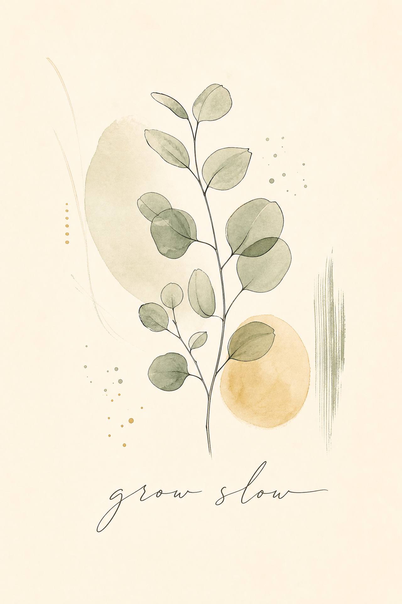 Grow Slow Eucalyptus Print — art print