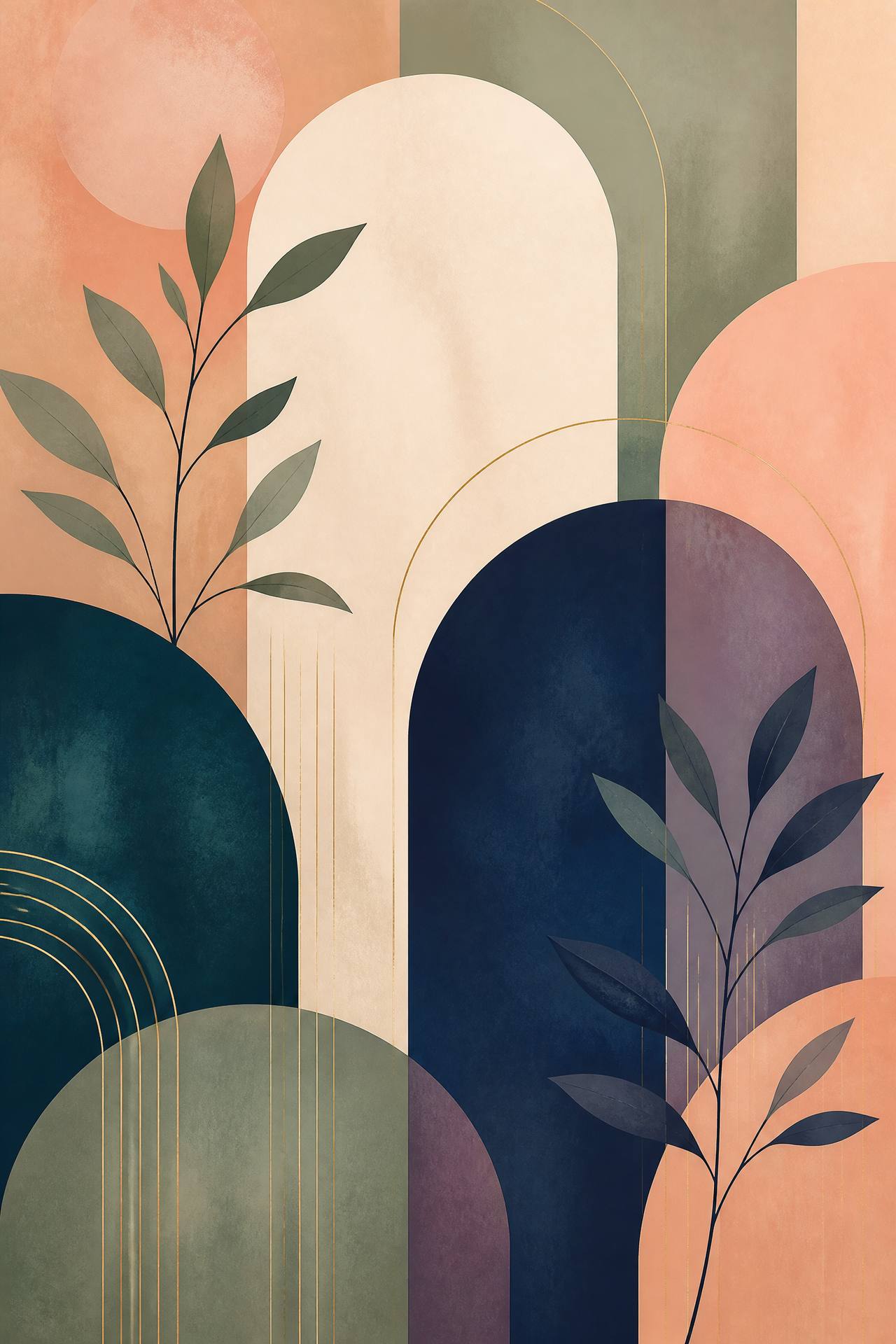 Modern Abstract Dining Arches — art print