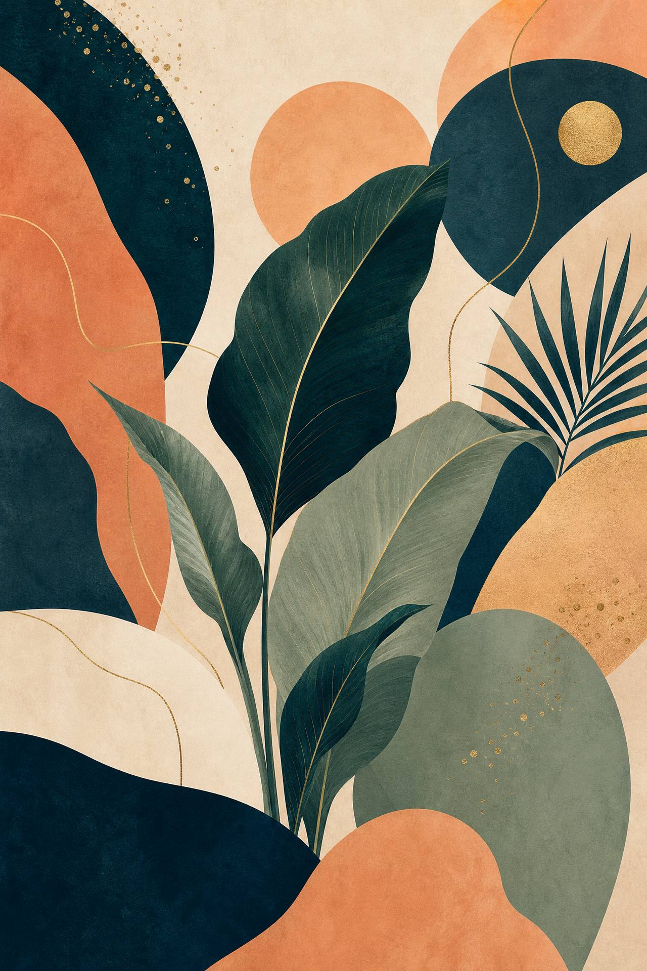 Modern Botanical Abstract Print — art print