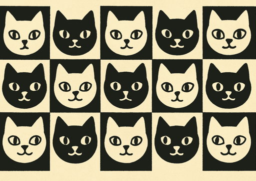 Feline Faces in Monochrome - Wall Art Print