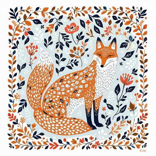 Folklore Fox Reverie - Wall Art Print