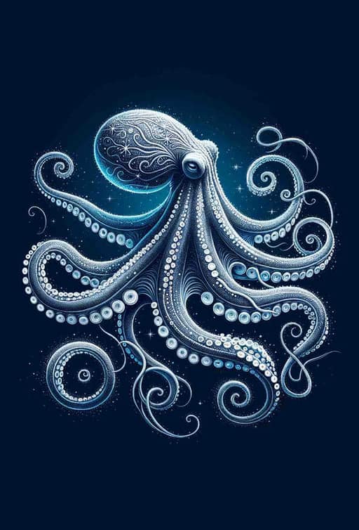 Cosmic Serenity: The Starry Octopus - Wall Art Print