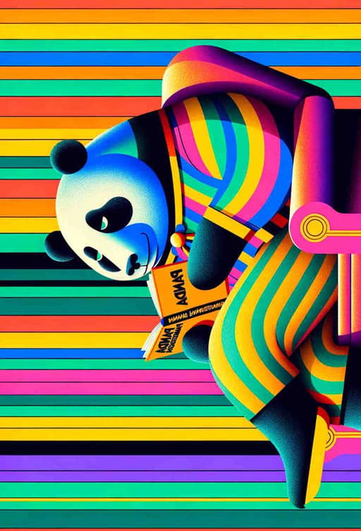 Bear with Panda Pandemonium - Wall Art Print