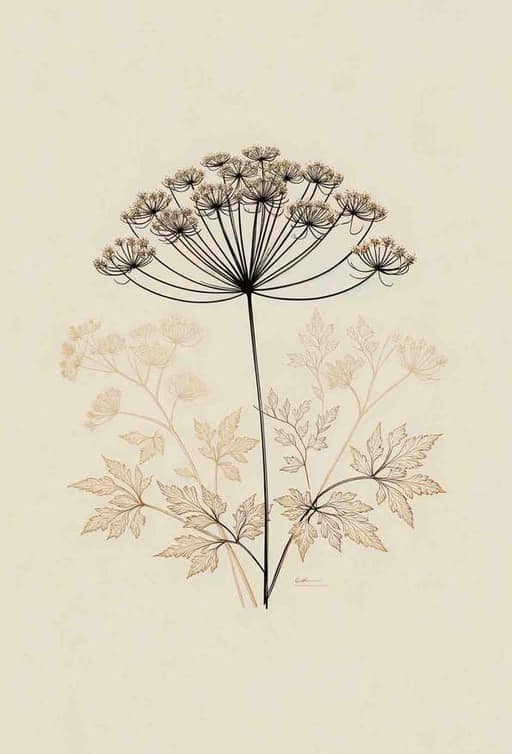 Elegant French Botanical: Cow Parsley Delight - Wall Art Print