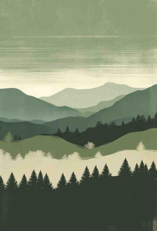 Serene Verdant Silhouettes - Wall Art Print
