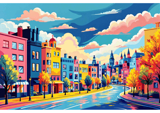 Urban Symphony in Color - Wall Art Print
