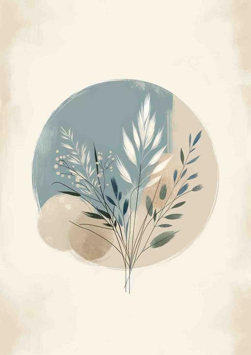 Serene Botanical Minimalism - Wall Art Print