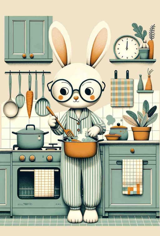 Bunny Chef at Noon - Wall Art Print
