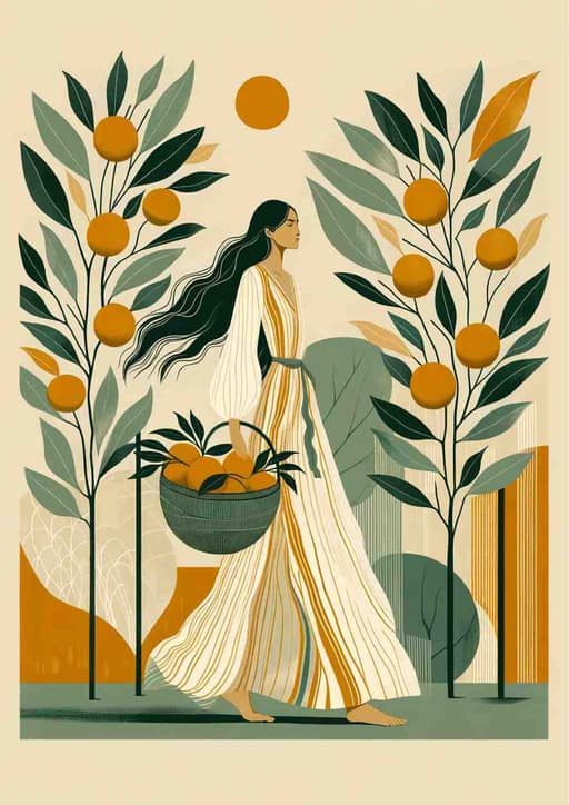 Serene Harmony: A Modern Garden Portrait - Wall Art Print