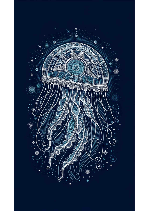 Renaissance Reverie: The Celestial Jellyfish - Wall Art Print