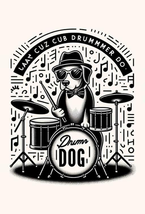 Monochrome Jazz Pup - Wall Art Print