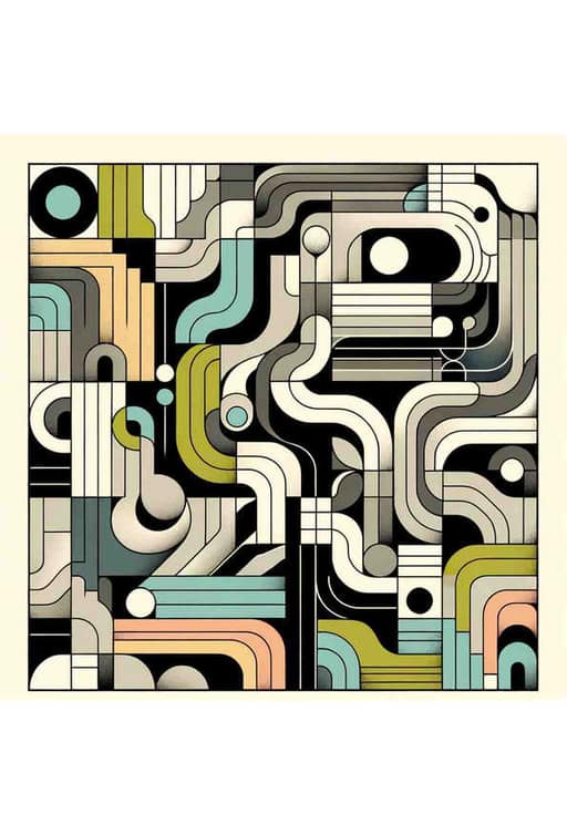 Modern Harmony: Interlocking Shapes - Wall Art Print