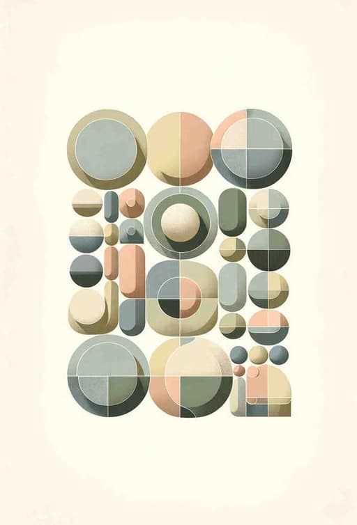 Muted Harmony: Vertical Geometry - Wall Art Print
