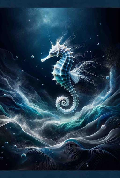 Celestial Seahorse Serenade - Wall Art Print