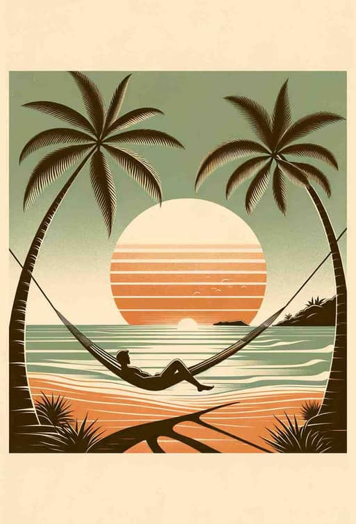 Serene Sunset Hammock - Wall Art Print