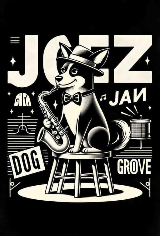 Jazz Dog Groove - Wall Art Print