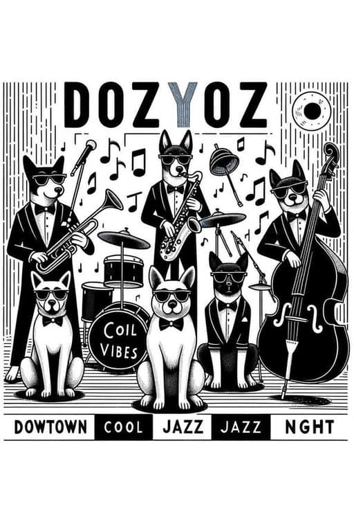 Cool Vibes: Downtown Jazz Dogs - Wall Art Print