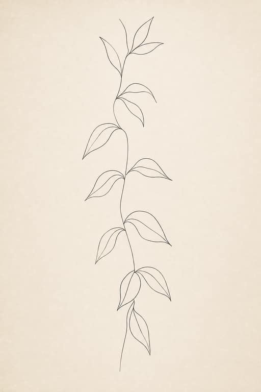 Minimalist Single-Line Botanical Print - Wall Art Print