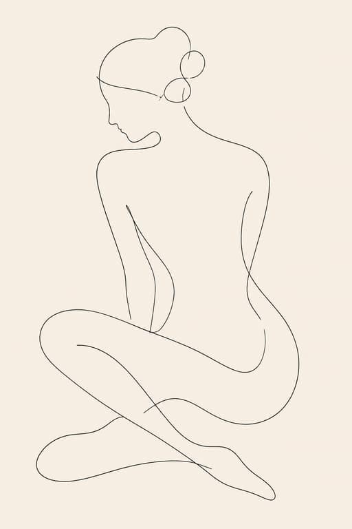 Minimalist Seated Silhouette - Wall Art Print