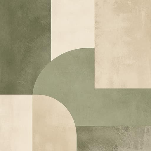 Minimal Sage Cream Blocks - Wall Art Print