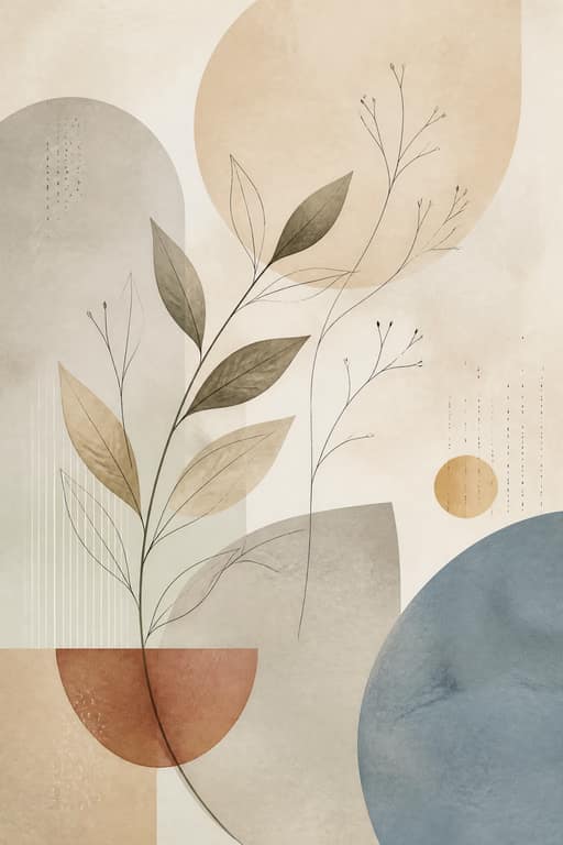 Scandinavian Botanical Harmony - Wall Art Print