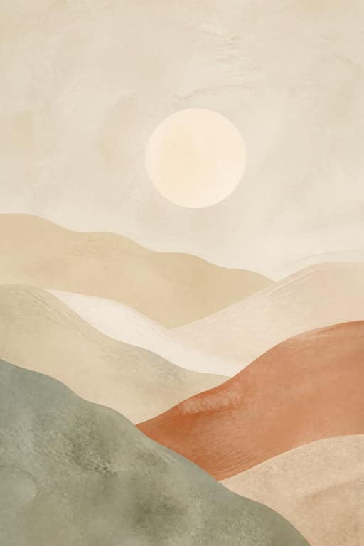 Minimalist Neutral Landscape - Wall Art Print