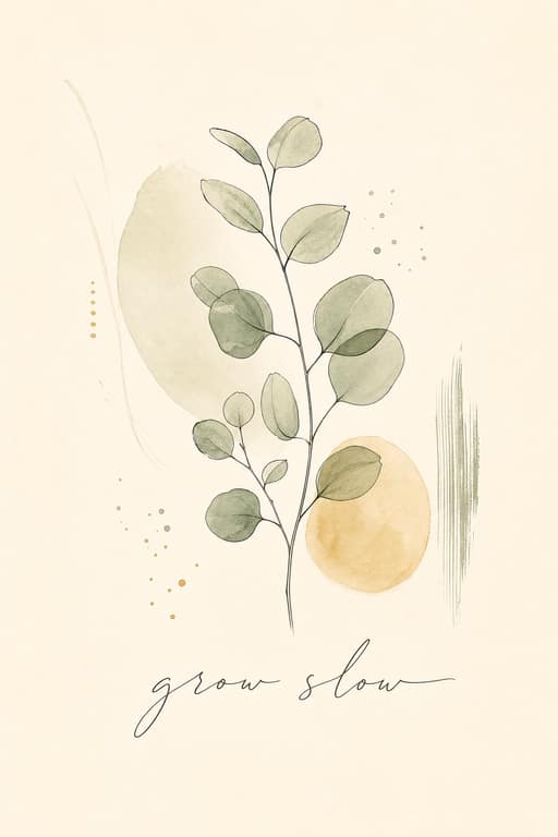 Grow Slow Eucalyptus Print - Wall Art Print