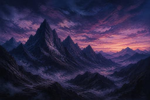 Dusk Mountain Silhouettes - Wall Art Print