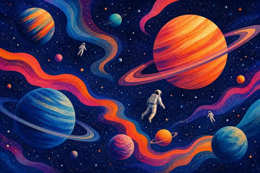 Vibrant Cosmic Planetary Scene - Wall Art Print