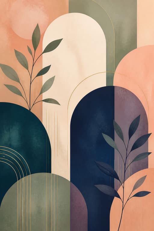 Modern Abstract Dining Arches - Wall Art Print