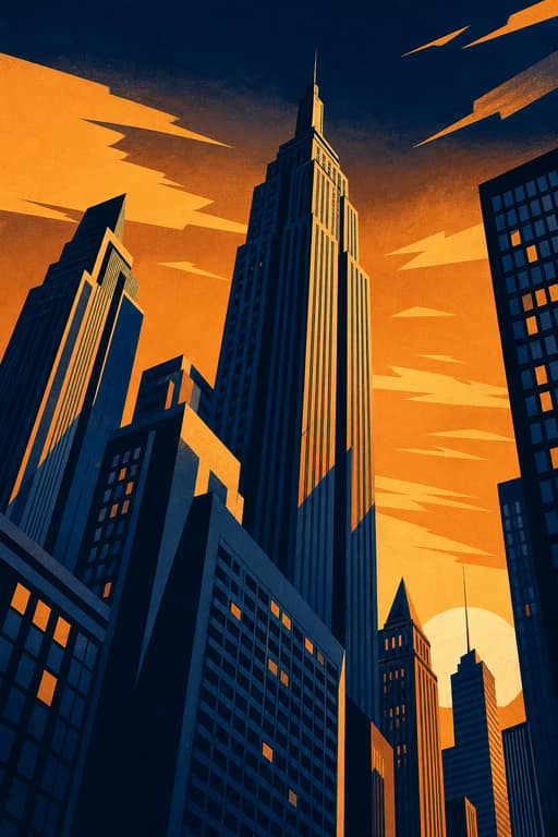 Urban Skyline Dusk Poster - Wall Art Print