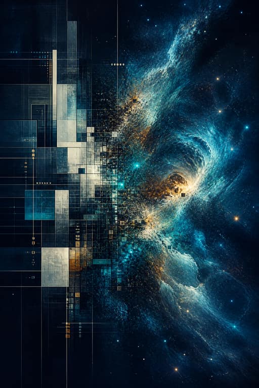 Cosmic Architecture Fusion - Wall Art Print