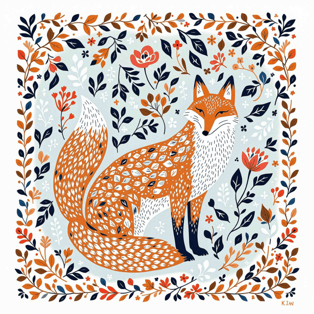 Folklore Fox Reverie - Wall Art Print
