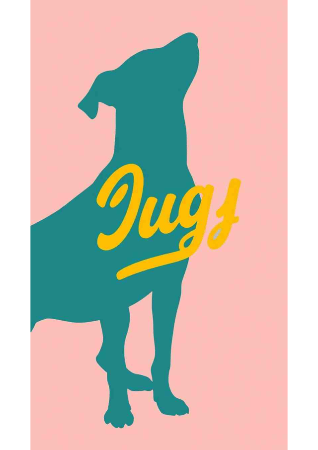 Woof in Teal and Mustard - Wall Art Print