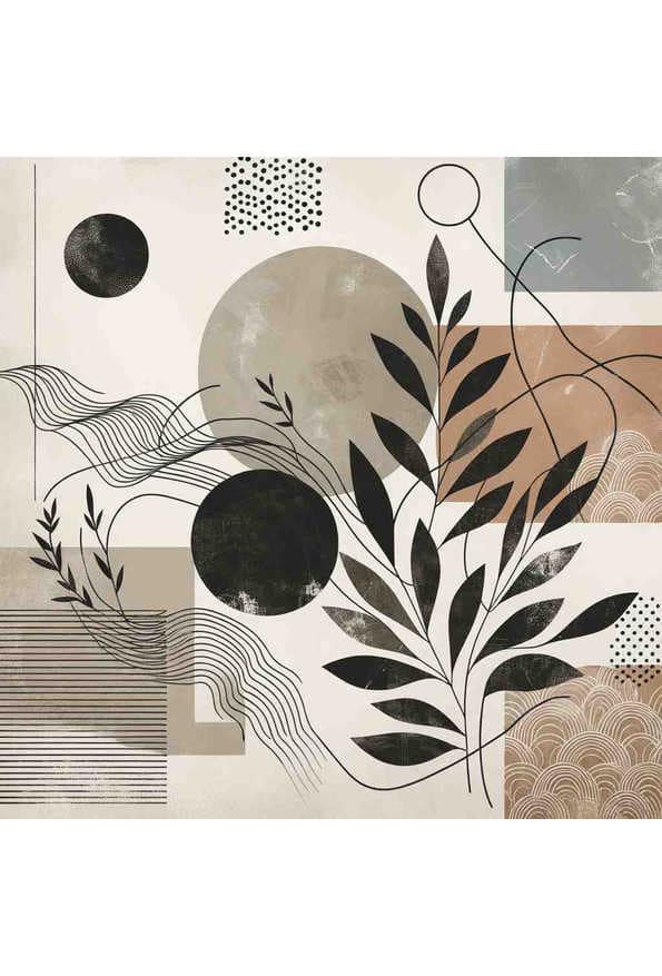 Tranquil Elegance: A Modern Organic Minimalist Art - Wall Art Print