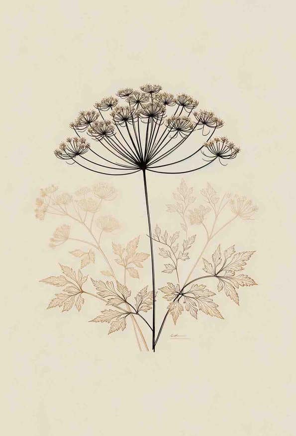 Elegant French Botanical: Cow Parsley Delight - Wall Art Print