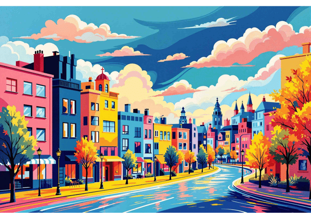 Urban Symphony in Color - Wall Art Print