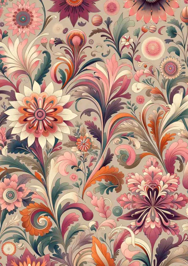 Vibrant 70s Floral Harmony - Wall Art Print