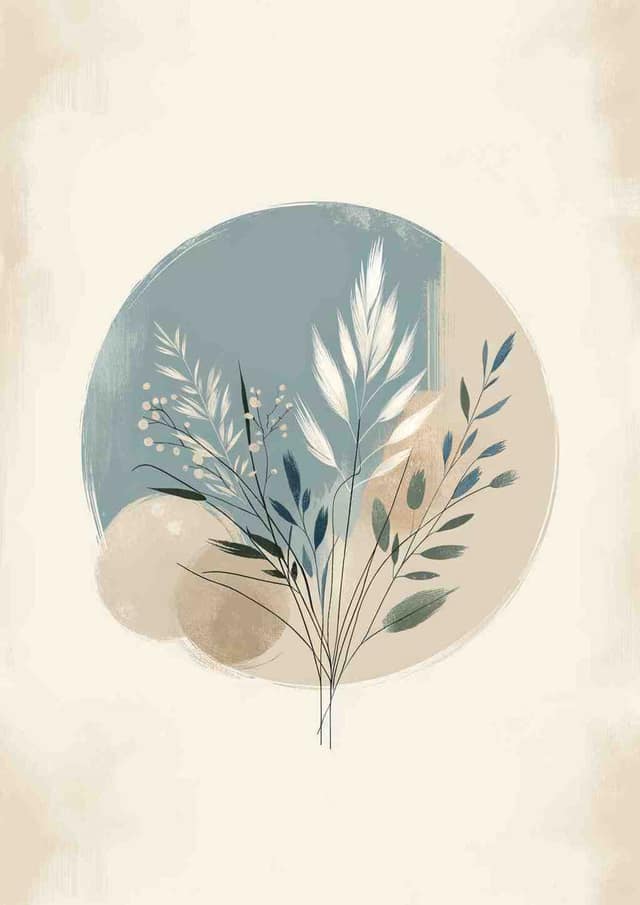 Serene Botanical Minimalism - Wall Art Print