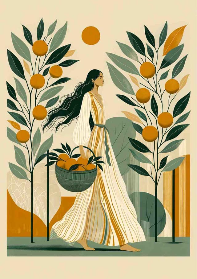 Serene Harmony: A Modern Garden Portrait - Wall Art Print