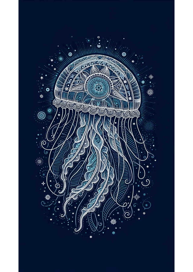 Renaissance Reverie: The Celestial Jellyfish - Wall Art Print