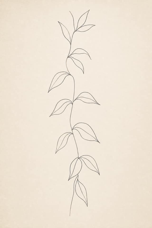 Minimalist Single-Line Botanical Print - Wall Art Print