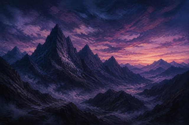 Dusk Mountain Silhouettes - Wall Art Print