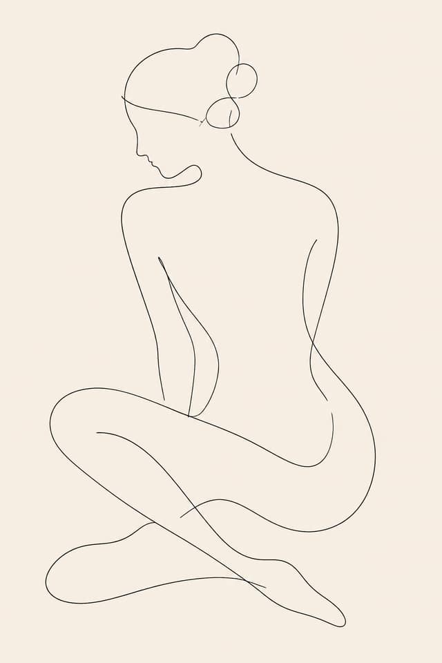 Minimalist Seated Silhouette - Wall Art Print